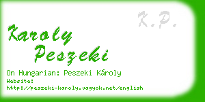 karoly peszeki business card